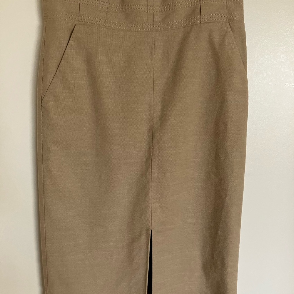 Ann Taylor Lined Classic Tan Pencil Skirt